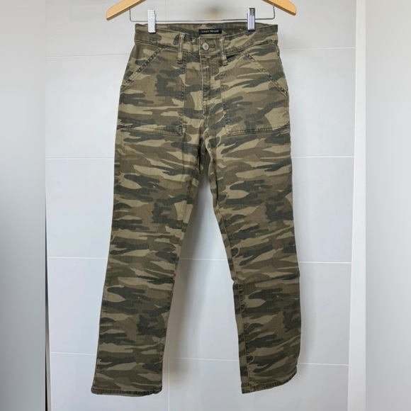 Lucky Brand Women’s Camo Utility Jeans Size 4/27 Straight Leg Army Green Cargo - Picture 2 of 5